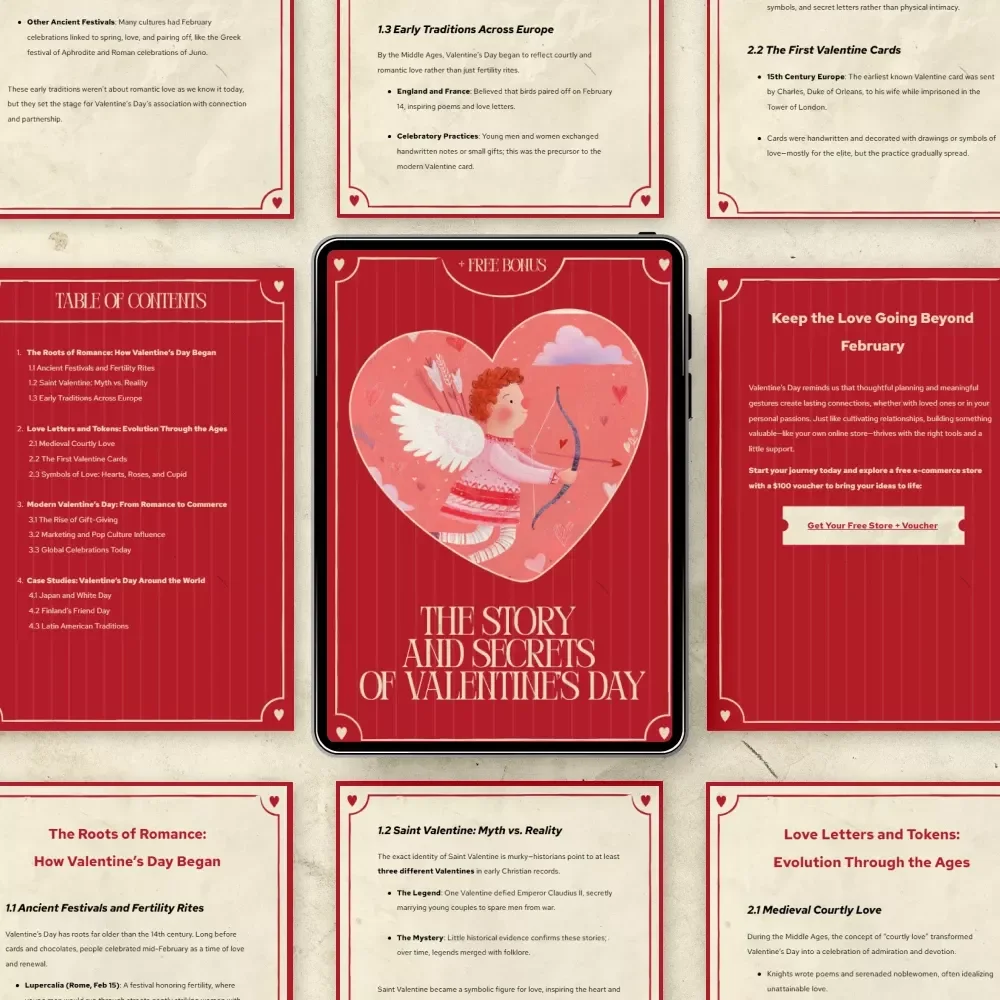 The Story and Secrets of Valentine’s Day | A Deep Dive into Valentine’s Day History and Origin | Romantic Traditions, Symbols & Global Love Guide eBook
