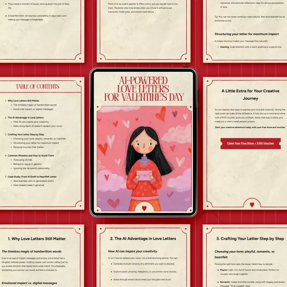 AI-Powered Love Letters for Valentine’s Day – Romantic eBook Guide for Writing a Valentine’s Day Love Letter with AI, Heartfelt Prompts & Examples