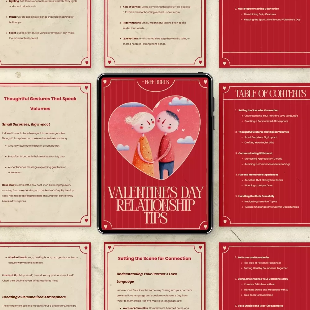 Valentine’s Day Relationship Tips – Digital Download Guide for Couples | Romantic Connection, Love Language & Meaningful Dates