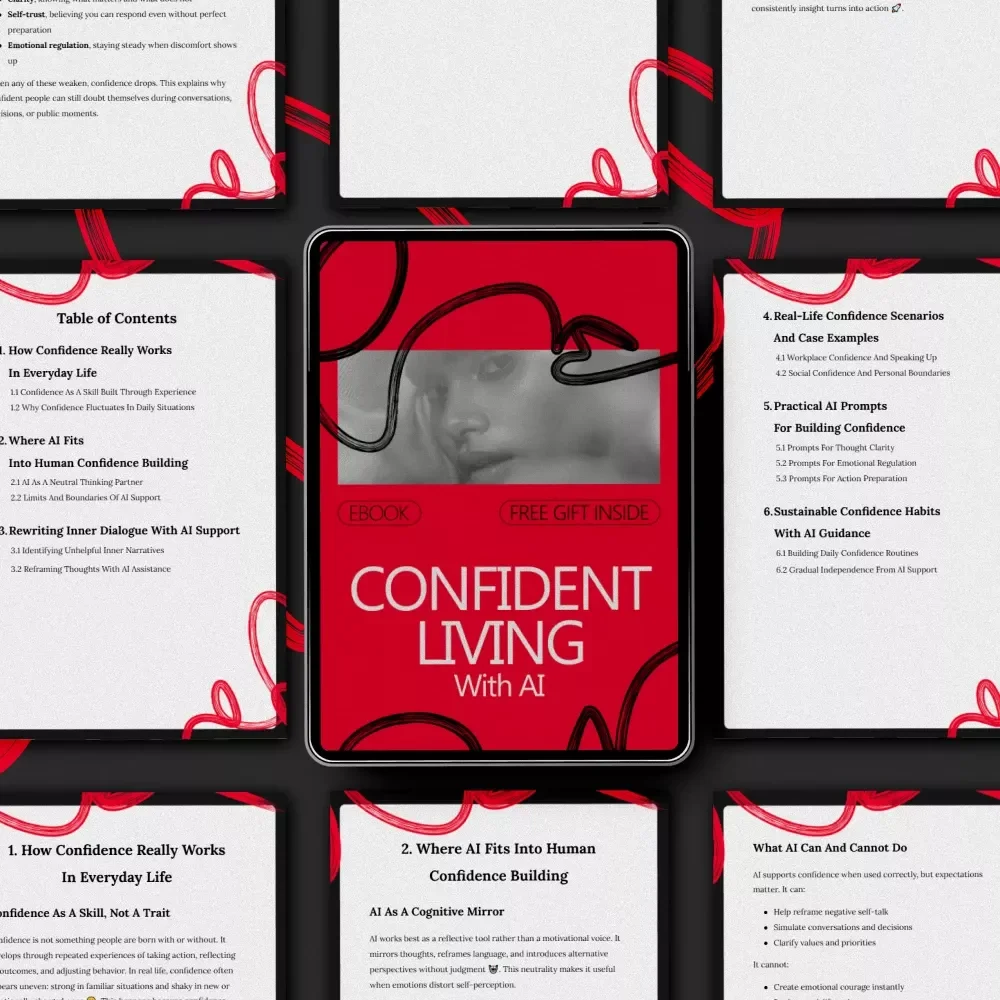 Confident Living With AI – Confidence Building for Real Life With AI eBook | Practical Guide to Rewriting Inner Dialogue, Daily Confidence Habits & Smart AI Prompts