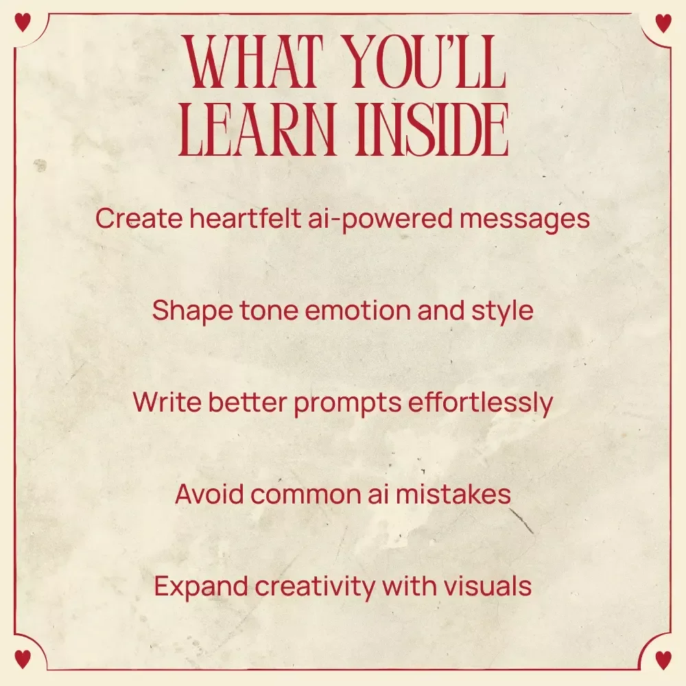 Crafting Valentine’s Day Messages with AI | Ebook Guide on how to write valentine’s day messages with ai | Romantic, Funny & Heartfelt Prompts