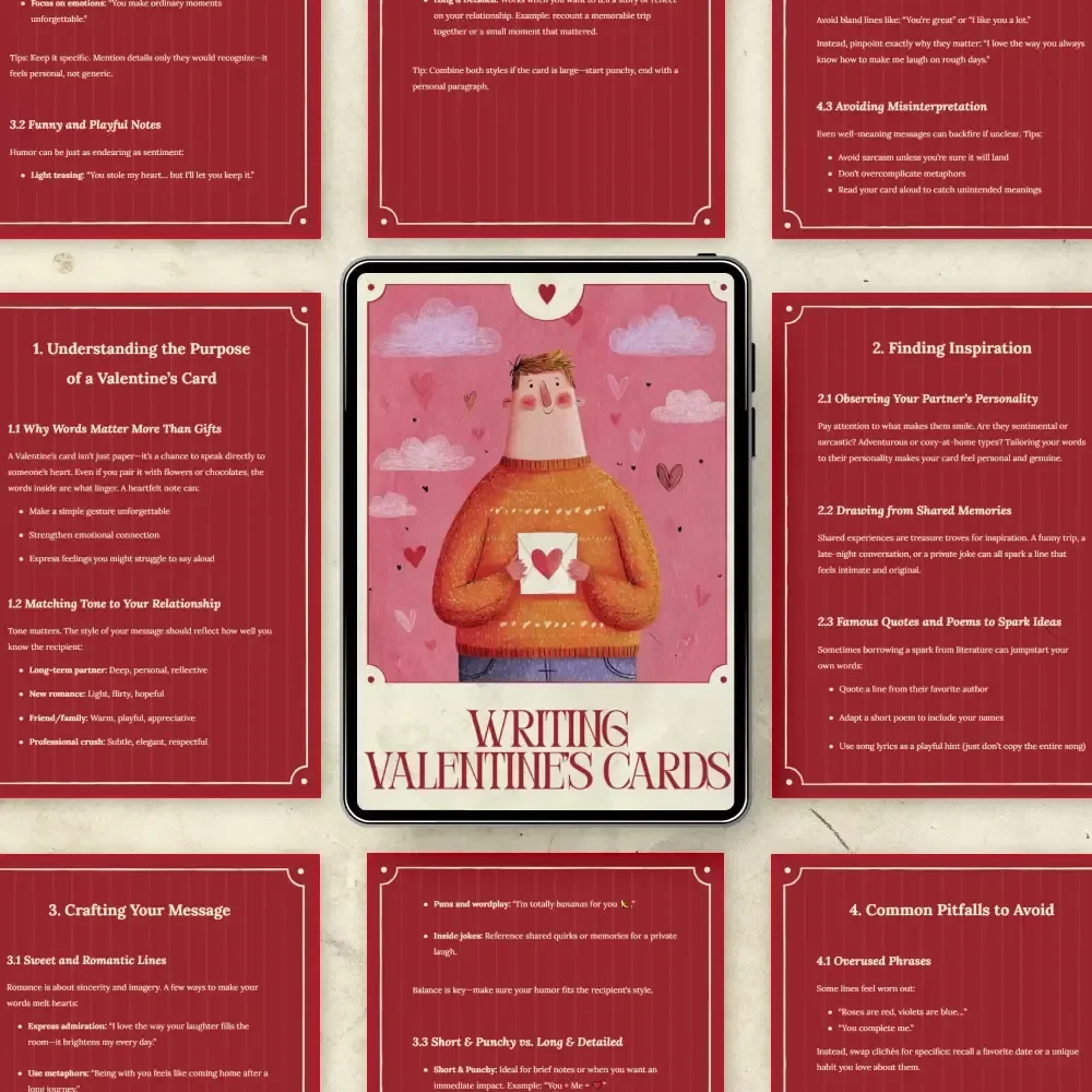 Writing Valentine’s Cards – What to Write in Valentine’s Card eBook for Romantic, Funny & Heartfelt Messages