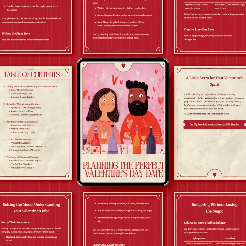 Planning the Perfect Valentine’s Day Date | Romantic Date Planning eBook Guide | How to Plan Valentine’s Day Date with Meaning, Ease & Personal Touch