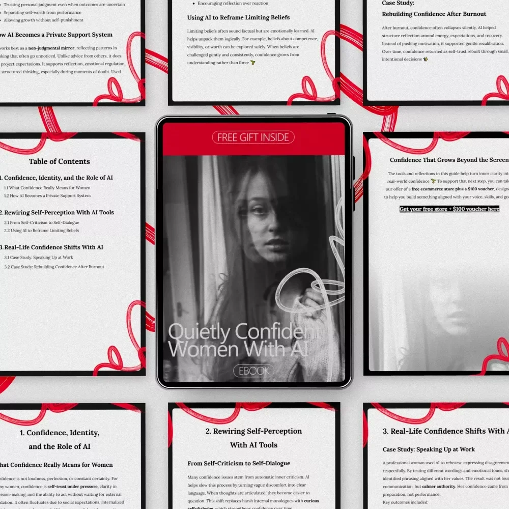 Quietly Confident Women With AI – Ebook Guide on how to build confidence for women using ai, Self-Trust, Identity & Inner Strength
