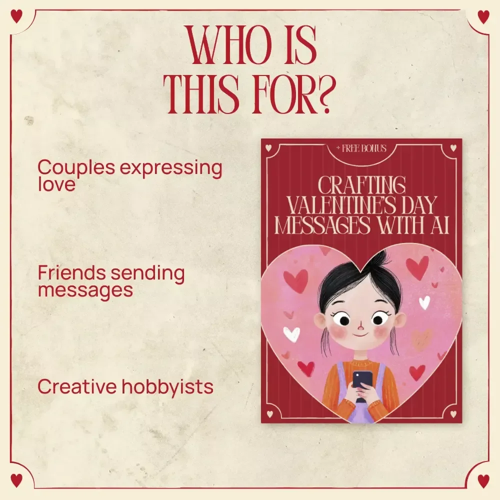 Crafting Valentine’s Day Messages with AI | Ebook Guide on how to write valentine’s day messages with ai | Romantic, Funny & Heartfelt Prompts