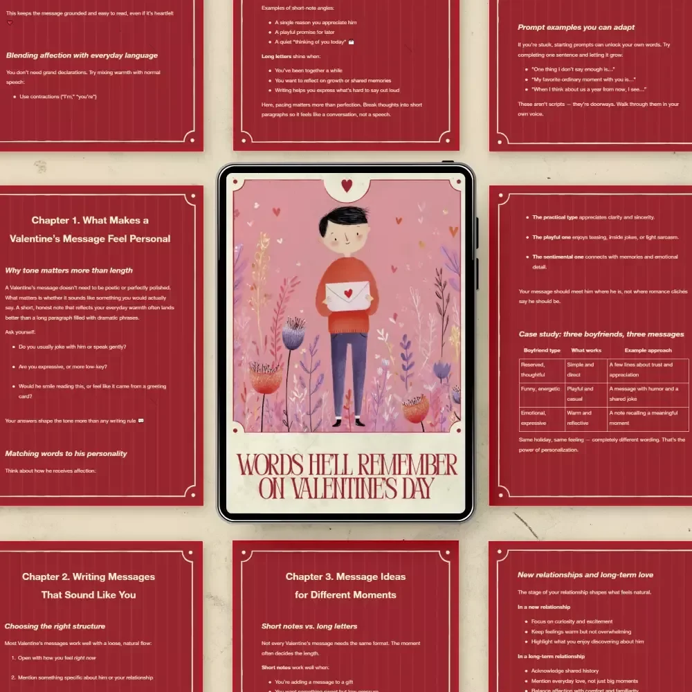 Words He’ll Remember on Valentine’s Day – A Personal Guide to Valentine’s Day Messages for Boyfriend, Heartfelt Love Notes, Romantic Message Writing Help
