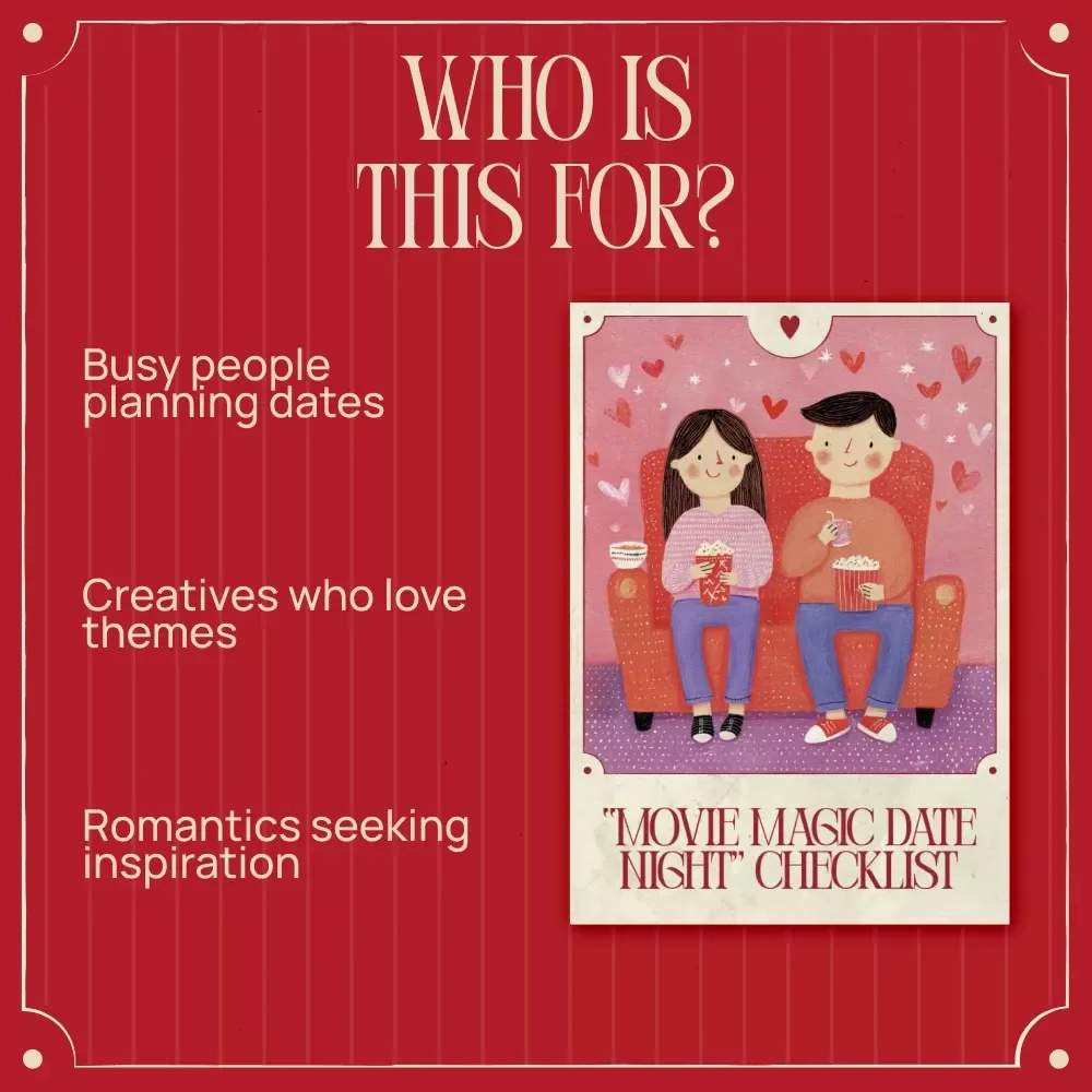 Movie Magic Date Night Checklist | Romantic Movie-Inspired Date Planner | how to plan a date based on your partner's favorite movie