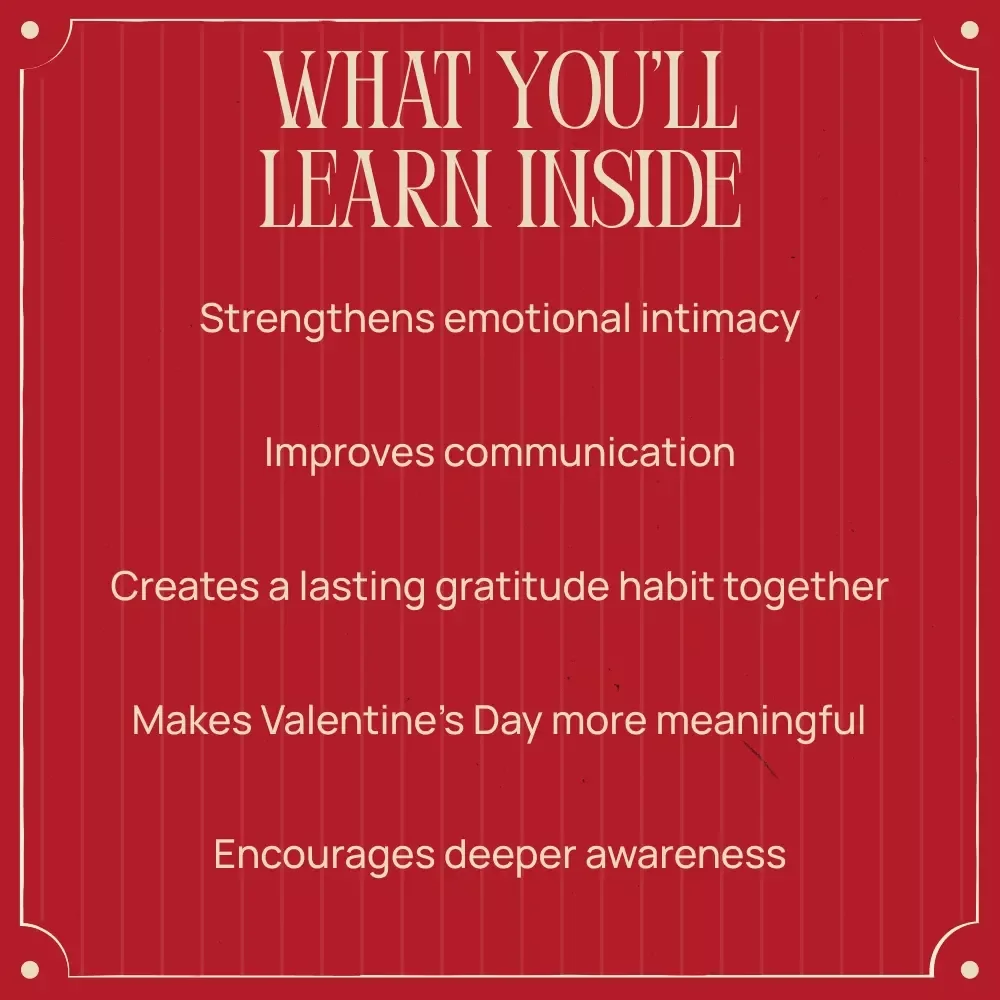 Celebrating Love Through Gratitude – Valentine’s Day Relationship Guide, Gratitude Practice eBook, Couples Reflection Checklist, Appreciation & Connection Digital Download