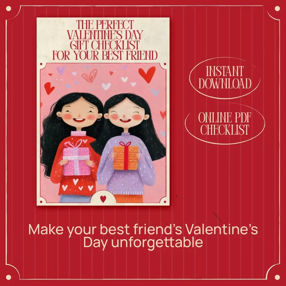 The Perfect Valentine’s Day Gift Checklist for Your Best Friend – Digital Download | Best Friend Gift Guide | Valentine’s Day Checklist Printable