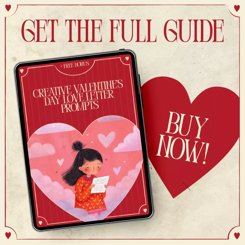 Creative Valentine’s Day Love Letter Prompts Guide – Digital Download for Romantic, Fun, and Reflective Writing Inspiration