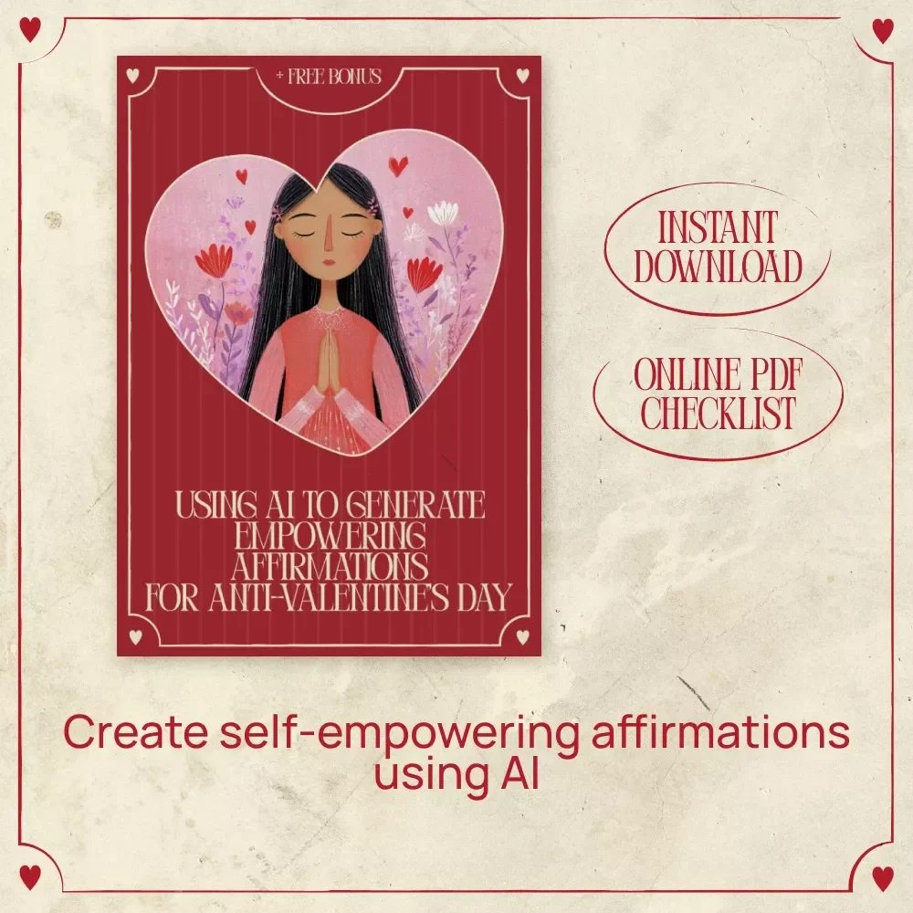 Using AI to Generate Empowering Affirmations for Anti-Valentine’s Day | Self-Love & Independence Checklist | ai to generate empowering affirmations for anti valentine's day