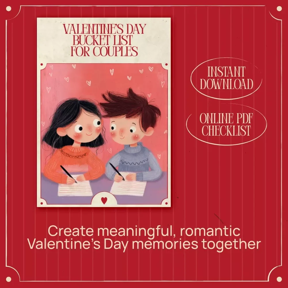 Valentine’s Day Bucket List for Couples | Romantic Date Ideas Guide, Fun & Adventurous Activities, Digital Download for Love & Connection