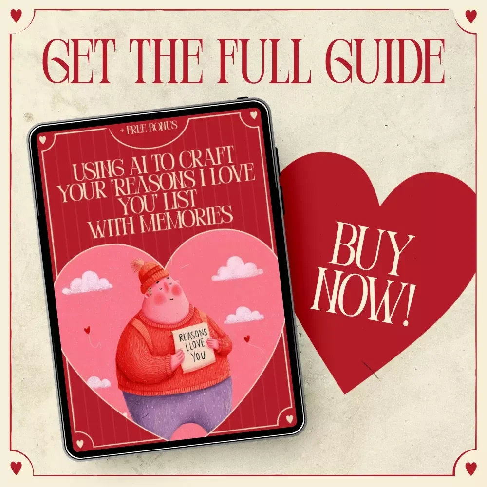 Using AI to Craft Your ‘Reasons I Love You’ List with Memories | Romantic Digital Guide for Personalized Love Notes