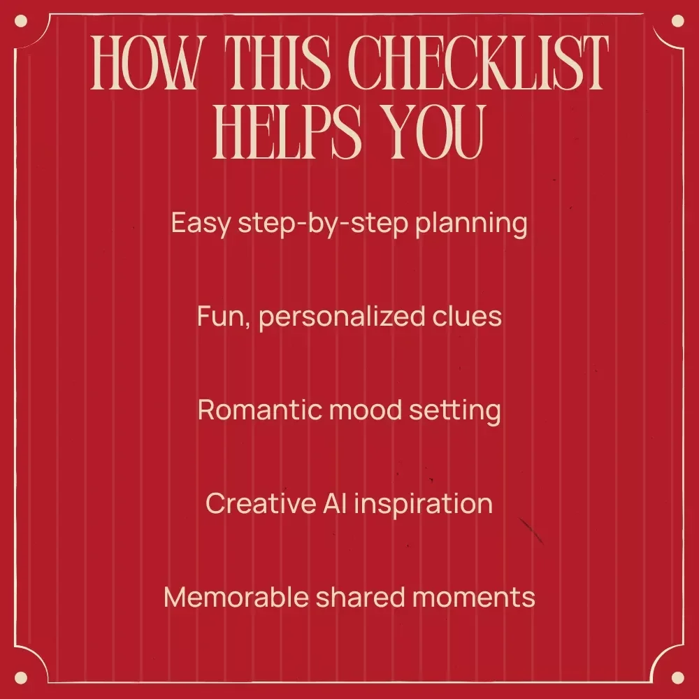 Valentine’s Day Scavenger Hunt for Her – Fun & Romantic Valentine’s Day Scavenger Hunt Ideas for Her | Digital Checklist Guide