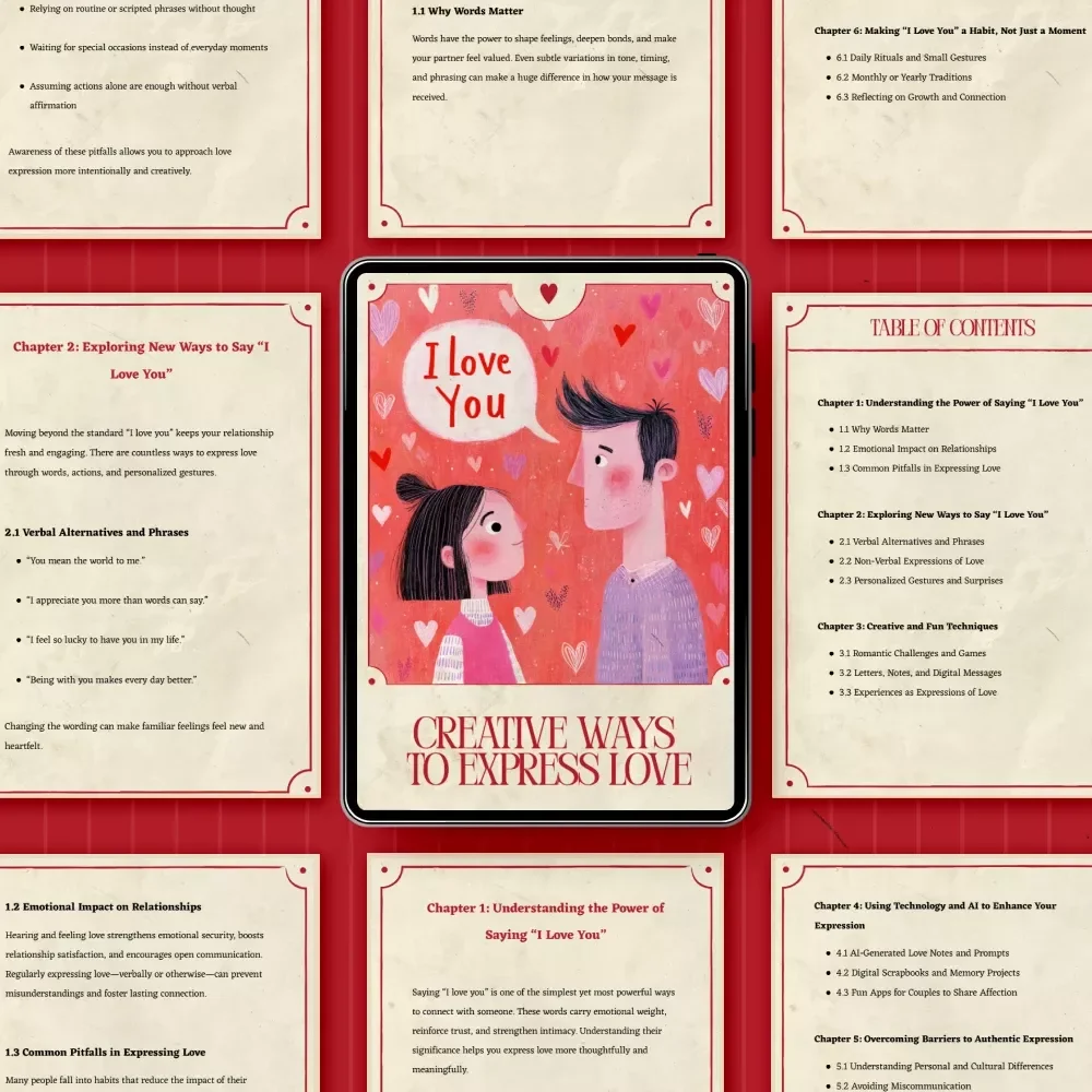 Creative Ways to Express Love – Digital Relationship Guide, Romantic Ideas eBook, Couples Communication & Connection Download