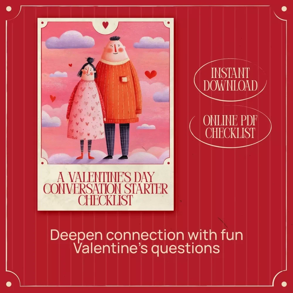 A Valentine’s Day Conversation Starter Checklist – Romantic eBook, Digital Guide, Fun Questions, Relationship Tips, Couple’s eBook, Love Conversation Prompts