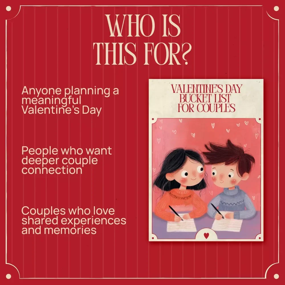 Valentine’s Day Bucket List for Couples | Romantic Date Ideas Guide, Fun & Adventurous Activities, Digital Download for Love & Connection