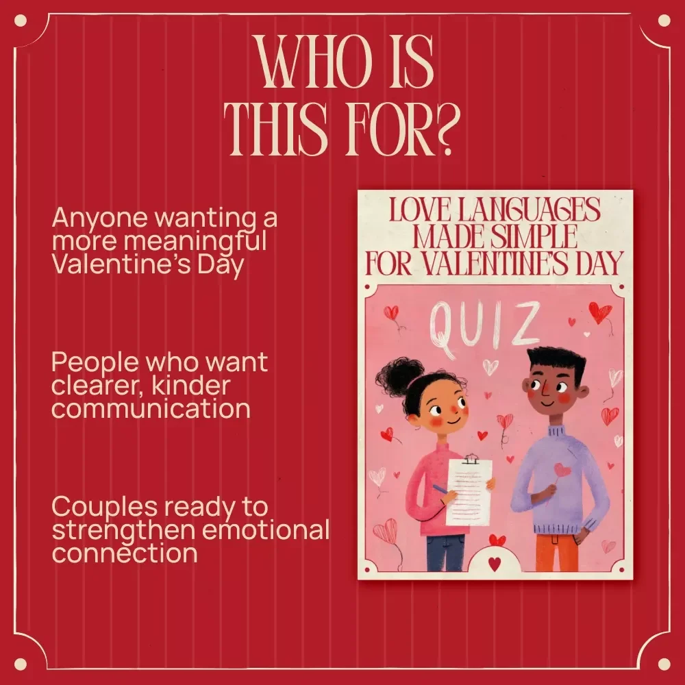 Love Languages Made Simple for Valentine’s Day – Digital Relationship Guide, Valentine’s Day Communication Guide, Love Language Quiz Workbook, Couples eBook Download