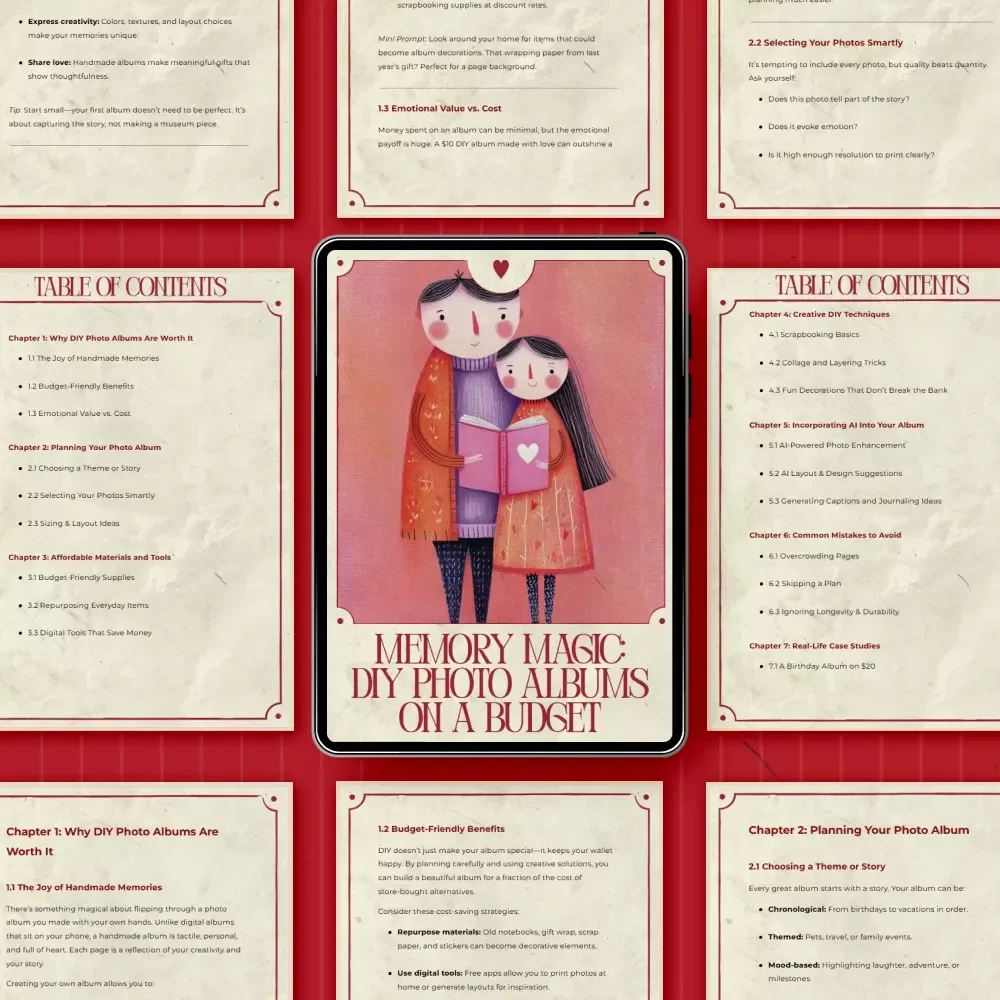 Memory Magic: DIY Photo Albums on a Budget – Creative eBook Guide for Handmade Keepsakes, Affordable Scrapbooking Ideas & Smart Design Tips