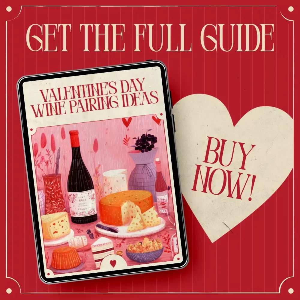 Valentine’s Day Wine Pairing Ideas – Romantic Wine Guide, eBook & Checklist for Chocolate, Cheese, Main Course, and AI Menu Planning