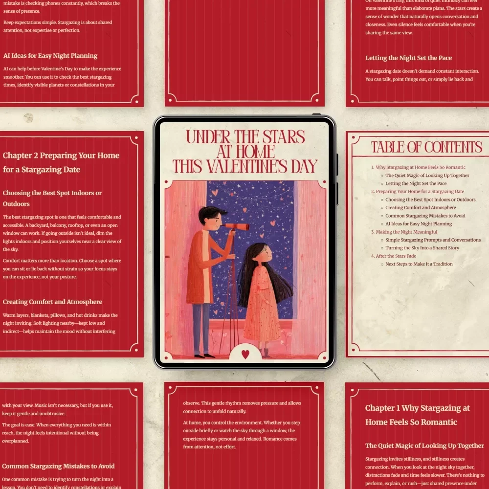 Romantic Stargazing Date Night Guide for Couples | Cozy Valentine’s Day Digital Download