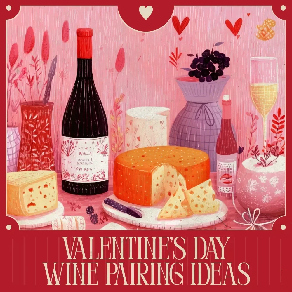 Valentine’s Day Wine Pairing Ideas – Romantic Wine Guide, eBook & Checklist for Chocolate, Cheese, Main Course, and AI Menu Planning