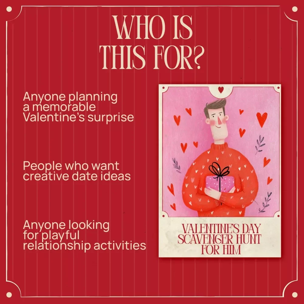 Valentine’s Day Scavenger Hunt for Him – Fun & Romantic Valentine's Day Scavenger Hunt Ideas for Him Checklist Digital Download