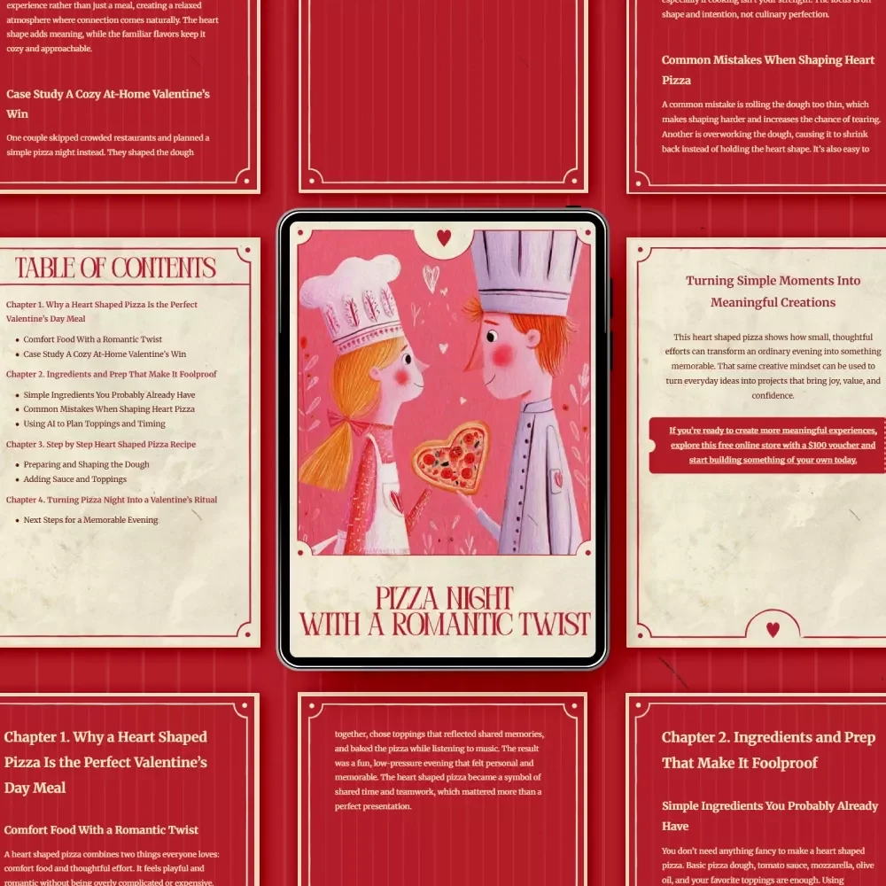 Pizza Night With a Romantic Twist – A Cozy Guide to a Valentine's Day Heart Shaped Pizza Recipe, Easy At-Home Date Night, Love-Filled Pizza Ritual
