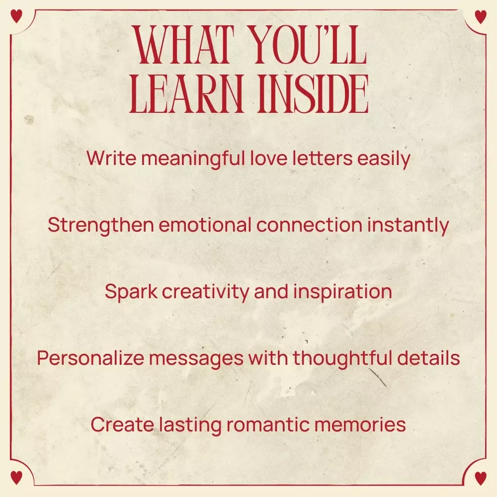 Creative Valentine’s Day Love Letter Prompts Guide – Digital Download for Romantic, Fun, and Reflective Writing Inspiration