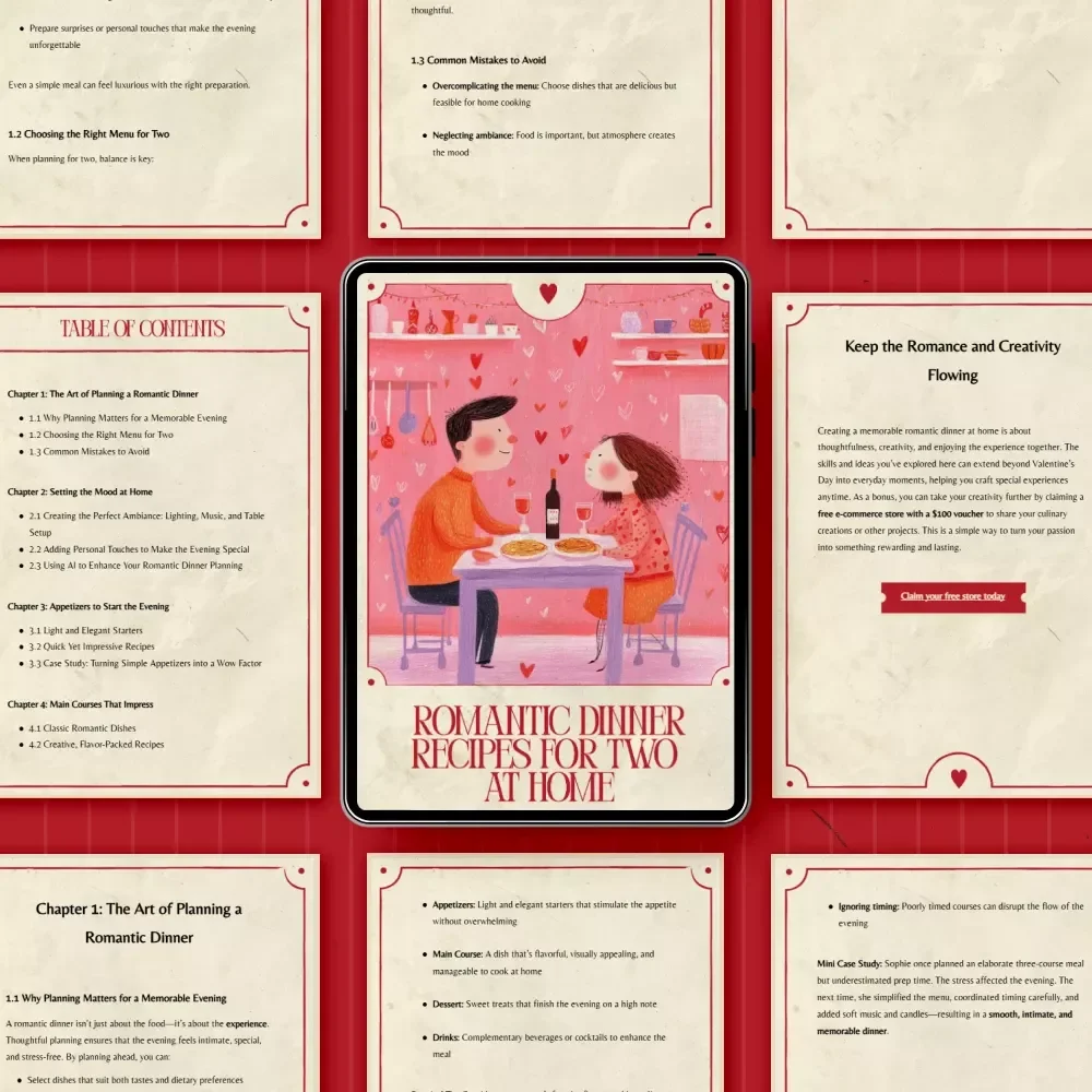Romantic Dinner Recipes for Two at Home – Easy Romantic Dinner at Home Recipes for Two eBook Guide