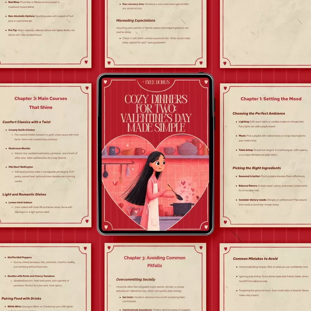 Cozy Dinners for Two: Valentine’s Day Made Simple – Romantic Dinner Recipes, Easy Valentine’s Meals, Sweet Desserts & Cooking Guide for Couples