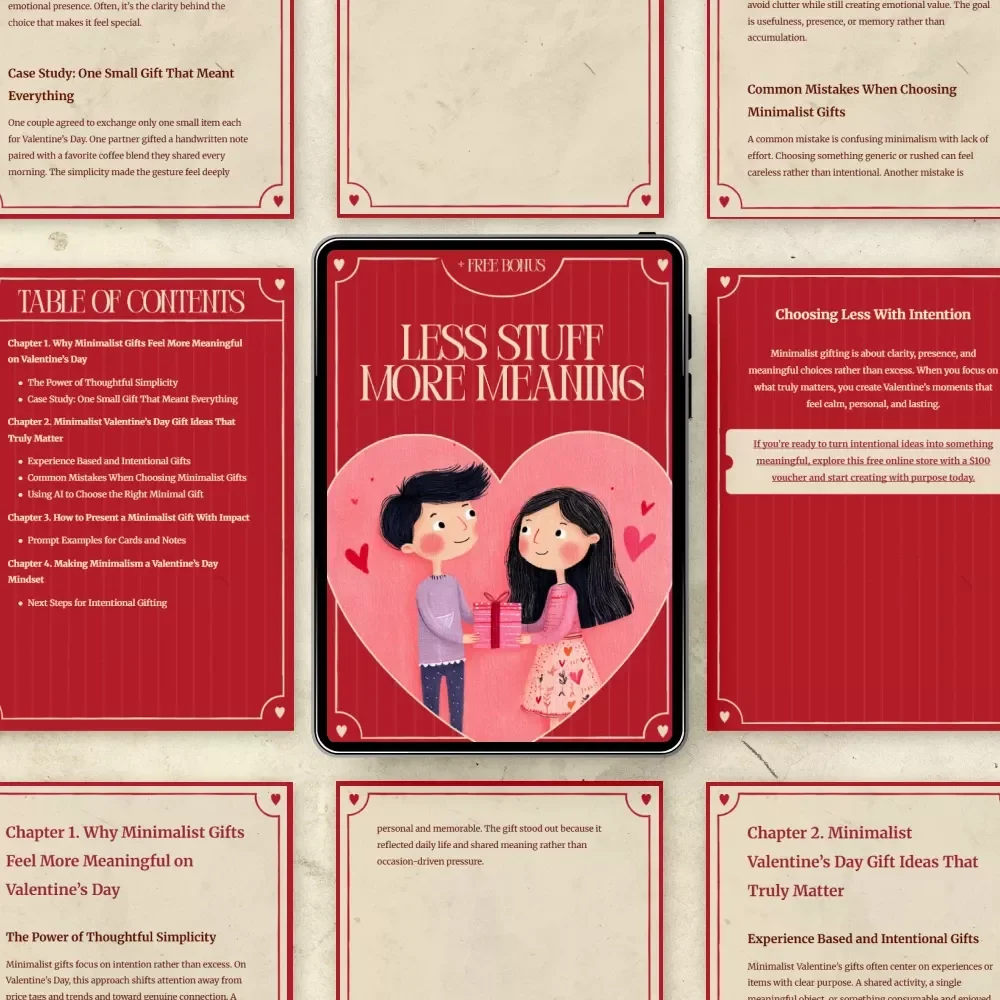 Less Stuff More Meaning – A Thoughtful Guide to Valentine’s Day Minimalist Gift Ideas, Intentional Love & Meaningful Giving