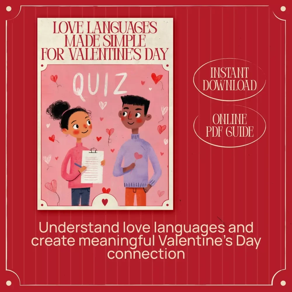 Love Languages Made Simple for Valentine’s Day – Digital Relationship Guide, Valentine’s Day Communication Guide, Love Language Quiz Workbook, Couples eBook Download