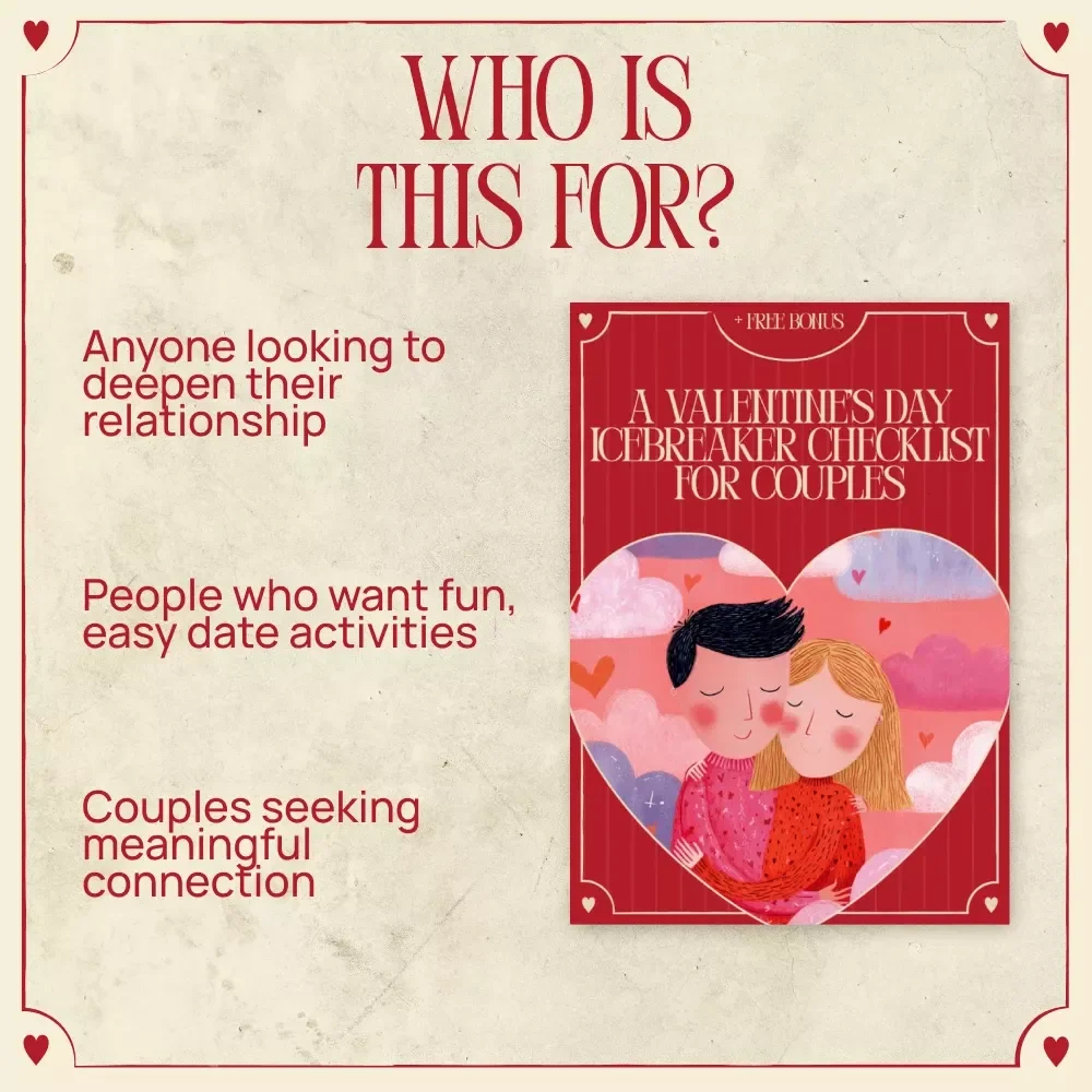 A Valentine’s Day Icebreaker Checklist for Couples – Fun Relationship Games, Conversation Starters, and Romantic Activities Digital Download