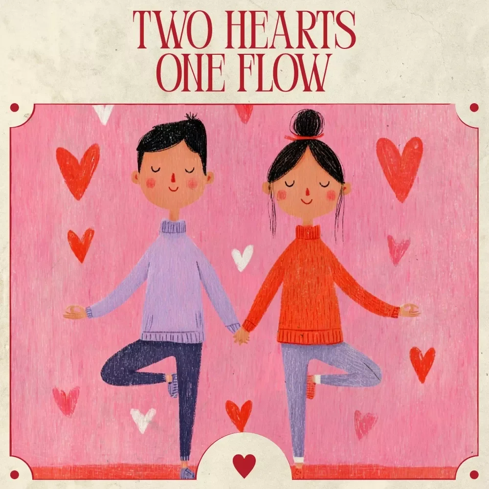 Two Hearts One Flow: A Valentine’s Day Yoga for Two Tutorial Ebook for Couples, Partner Yoga Guide, Intimacy & Connection Practice