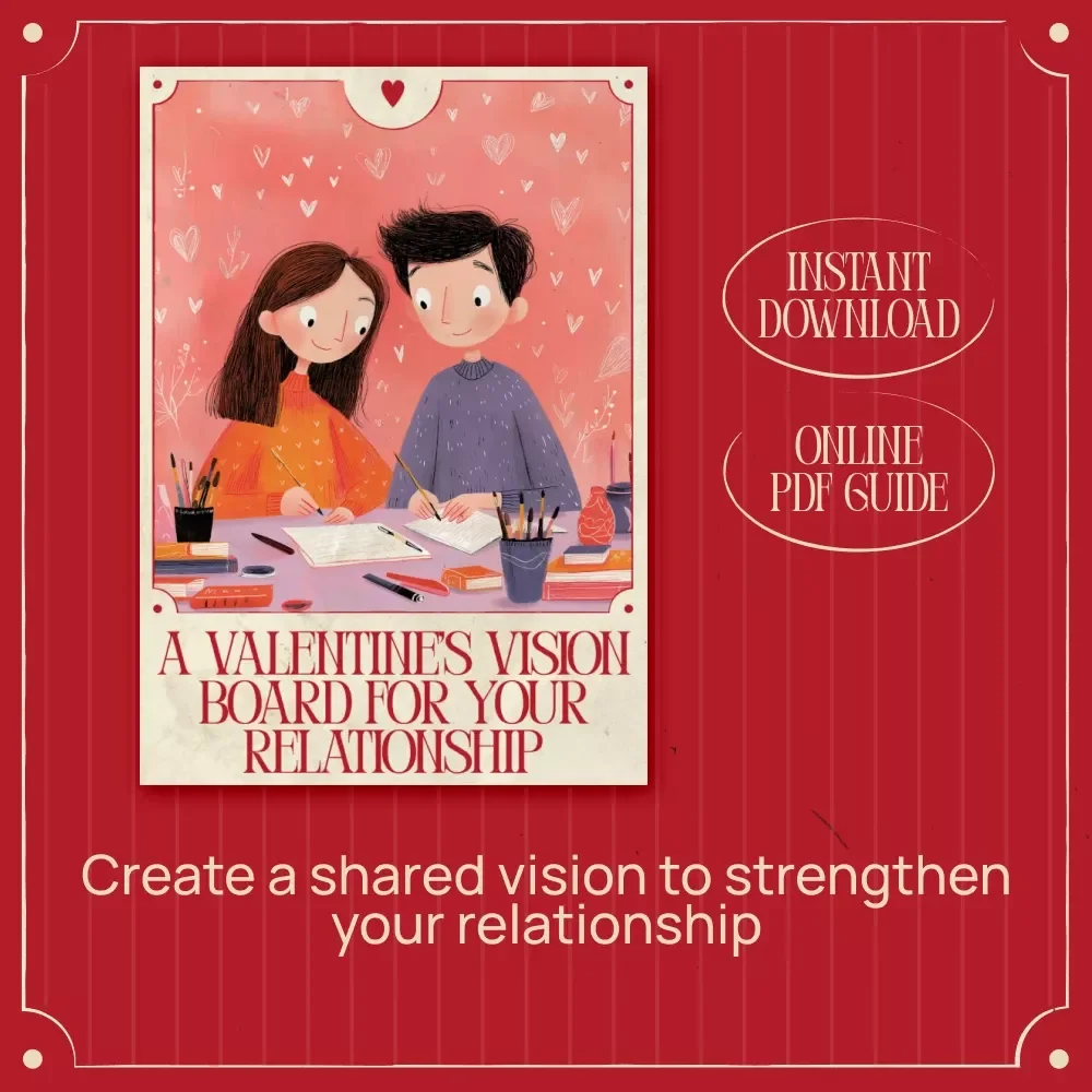A Valentine’s Vision Board for Your Relationship – Digital Relationship Vision Board Guide, Couples Valentine’s Day Workbook, Love Goals & Communication Vision Board Download