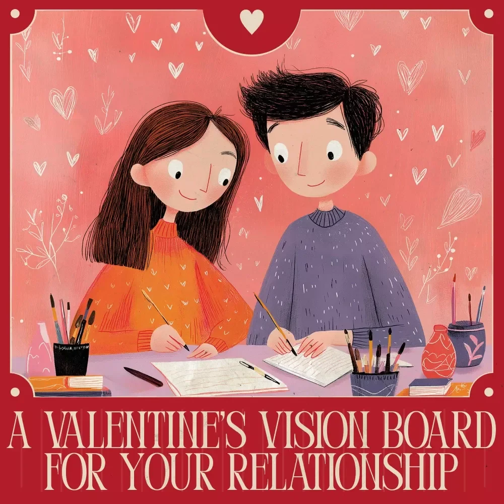 A Valentine’s Vision Board for Your Relationship – Digital Relationship Vision Board Guide, Couples Valentine’s Day Workbook, Love Goals & Communication Vision Board Download