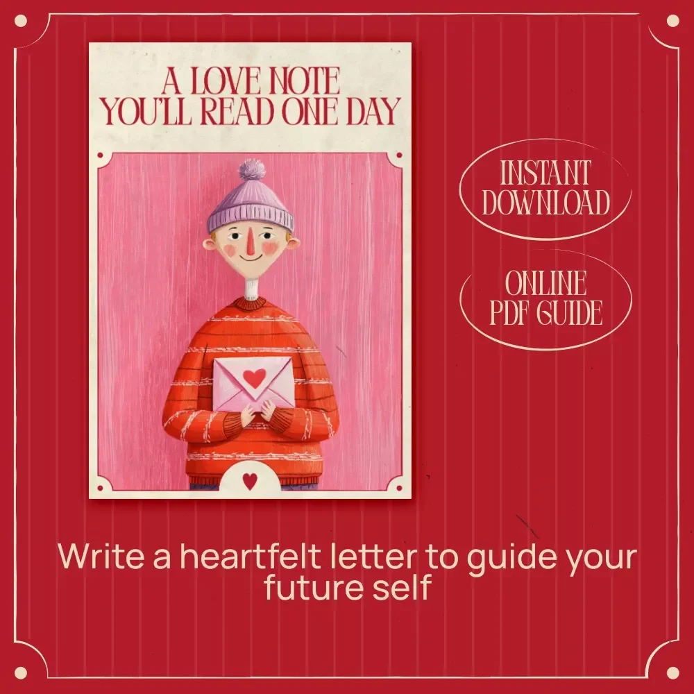 A Love Note You’ll Read One Day – A Guided Valentine’s Day Letters to Future Self Reflection Journal & Writing Prompts Download
