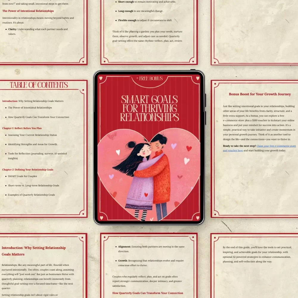 Smart Goals for Thriving Relationships – Practical eBook for Setting Relationship Goals for the Next Quarter, Couples Communication & Growth Guide