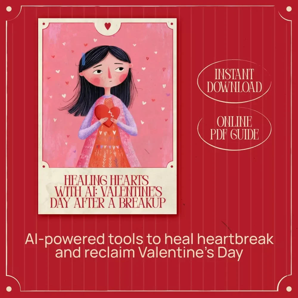 Healing Hearts with AI: Valentine’s Day After a Breakup | eBook Guide with AI Coping Ideas for Valentine’s Day After Breakup, Self-Love & Emotional Healing