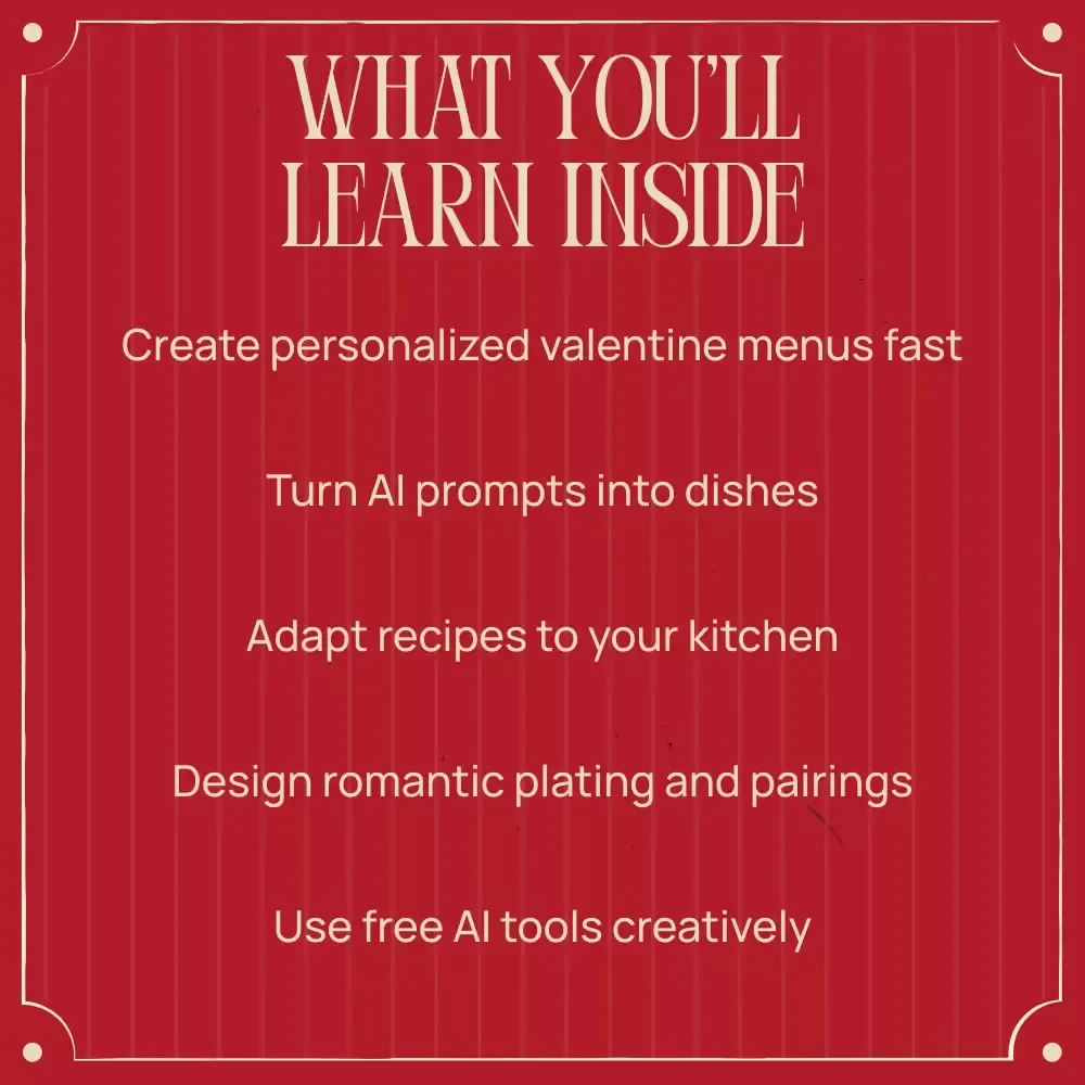 AI Valentine’s Day Recipe Planner – Romantic Dinner Guide, AI Valentine’s Day Recipe Planner for Couples, Creative AI Menu Planning eBook