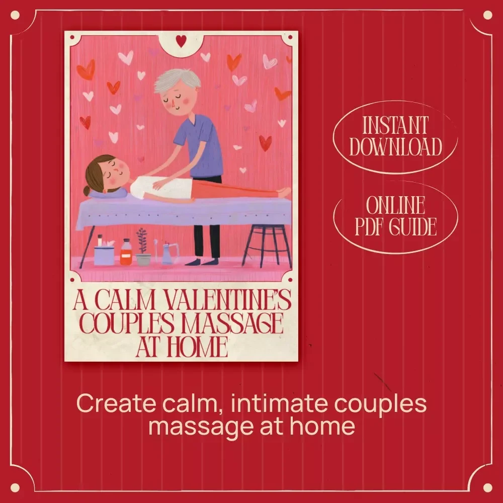 A Calm Valentine’s Couples Massage at Home – Digital Guide for Couples Massage, At-Home Relaxation Ritual, Romantic Valentine’s Day Experience