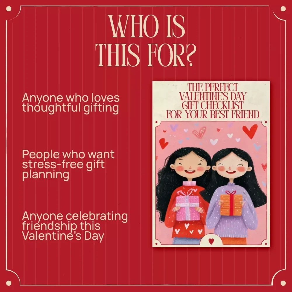 The Perfect Valentine’s Day Gift Checklist for Your Best Friend – Digital Download | Best Friend Gift Guide | Valentine’s Day Checklist Printable
