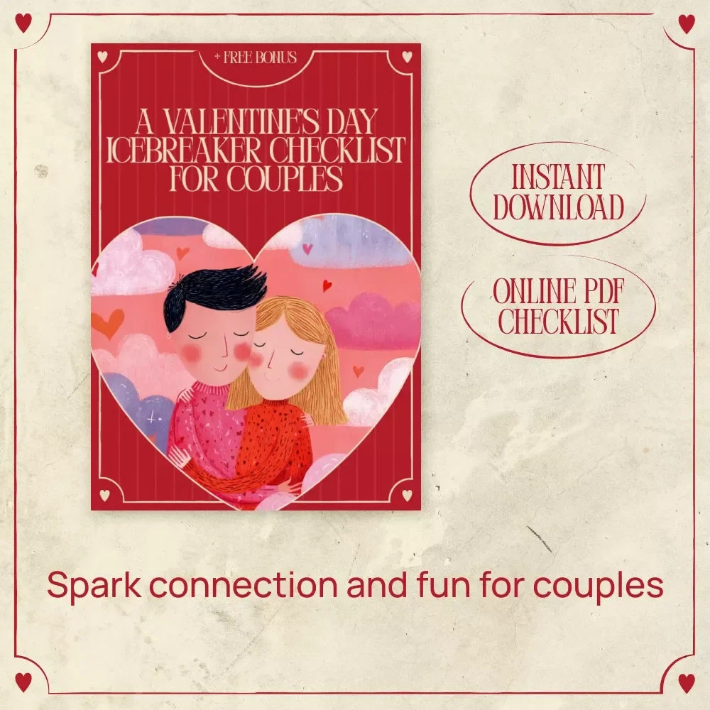 A Valentine’s Day Icebreaker Checklist for Couples – Fun Relationship Games, Conversation Starters, and Romantic Activities Digital Download