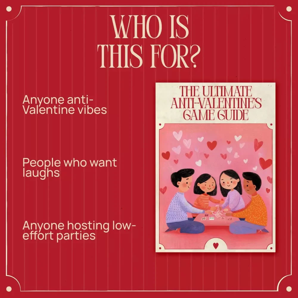 The Ultimate Anti-Valentine’s Game Guide – Games for an Anti Valentine’s Party, Printable Party Guide, Digital Download for Singles & Friends