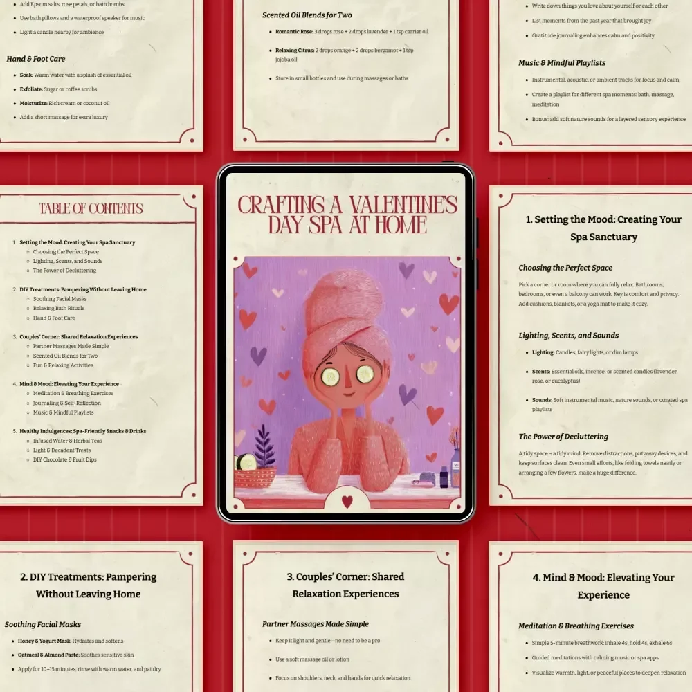 Crafting a Valentine’s Day Spa at Home – Romantic Self-Care Ebook with Valentine’s Day Spa at Home Ideas