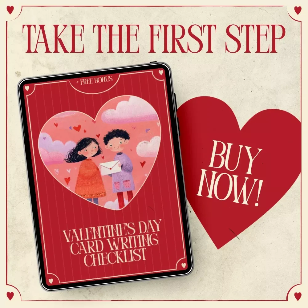 Valentine’s Day Card Writing Checklist | What to Write in a Valentine's Day Card | Digital Download Guide