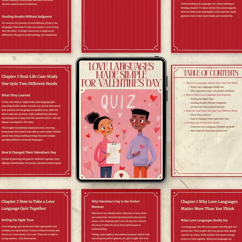 Love Languages Made Simple for Valentine’s Day – Digital Relationship Guide, Valentine’s Day Communication Guide, Love Language Quiz Workbook, Couples eBook Download