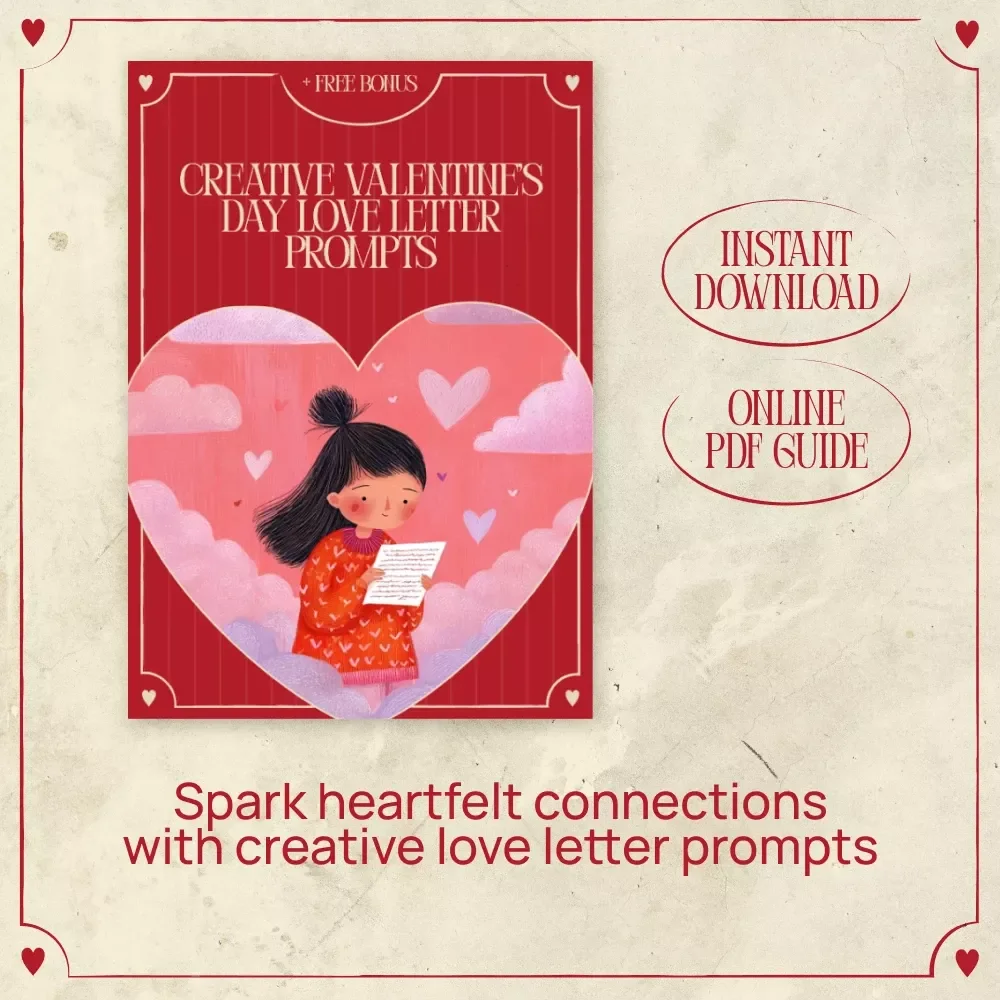 Creative Valentine’s Day Love Letter Prompts Guide – Digital Download for Romantic, Fun, and Reflective Writing Inspiration