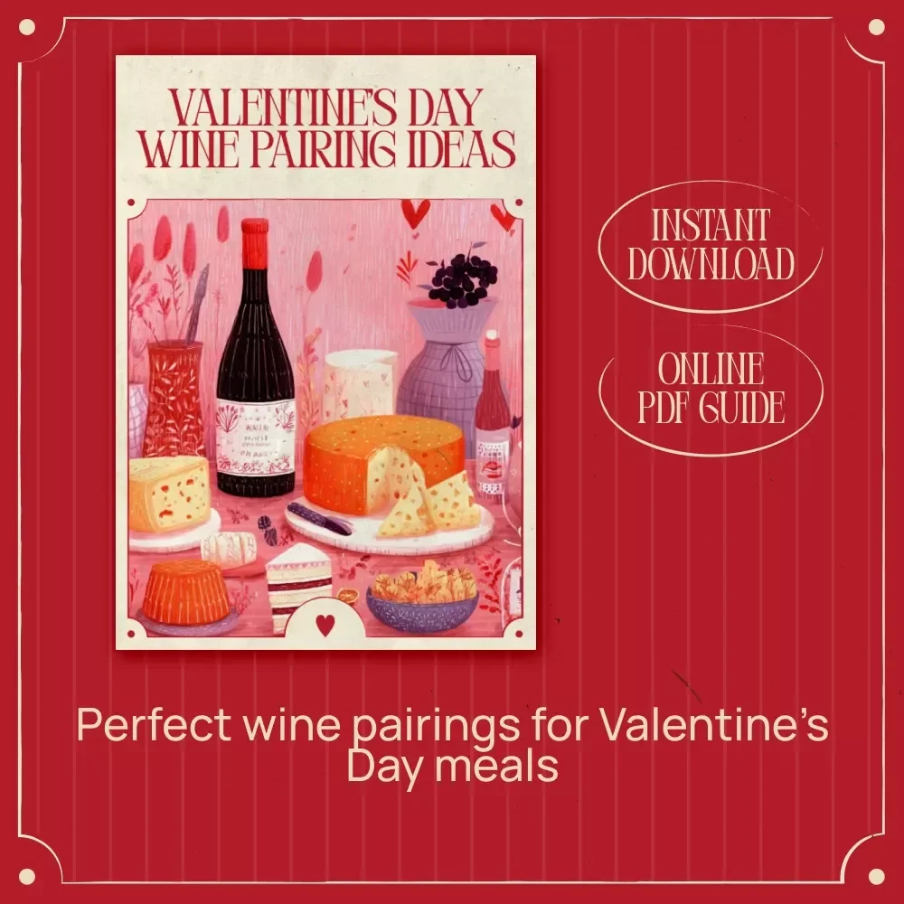 Valentine’s Day Wine Pairing Ideas – Romantic Wine Guide, eBook & Checklist for Chocolate, Cheese, Main Course, and AI Menu Planning